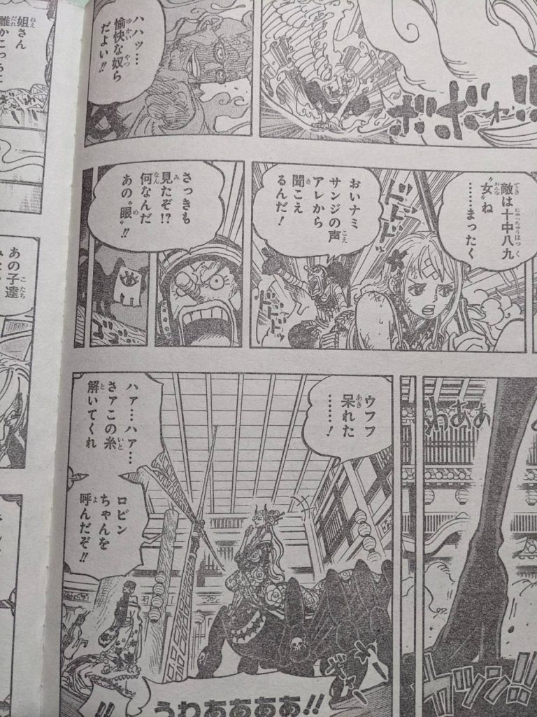 ワンピース1005話ネタバレ！ロビンVSブラックマリア！｜サンジの相手はジャックか！ 【ワンピース考察】甲塚誓ノ介のいい芝居してますね